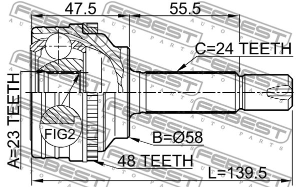 Joint Kit, drive shaft FEBEST 0110035A48 2