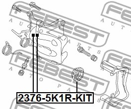 Repair Kit, brake caliper FEBEST 23765K1RKIT 2