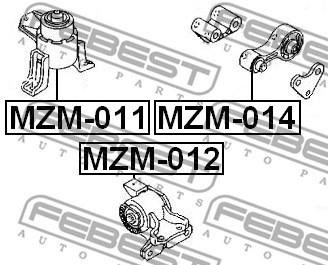 Mounting, engine FEBEST MZM014 2