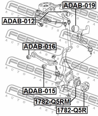 Mounting, control/trailing arm FEBEST ADAB019 2
