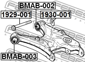 Mounting, control/trailing arm FEBEST BMAB002 2