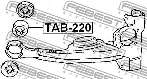 Mounting, steering gear FEBEST TAB220 2