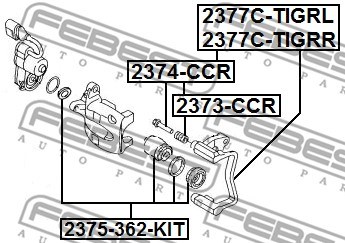 Bellow, brake caliper guide FEBEST 2373CCR 2