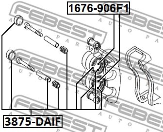 Repair Kit, brake caliper FEBEST 3875DAIF 2