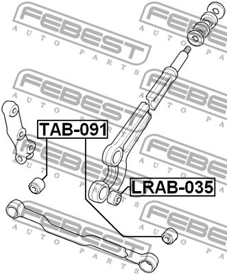 Mounting, control/trailing arm FEBEST LRAB035 2