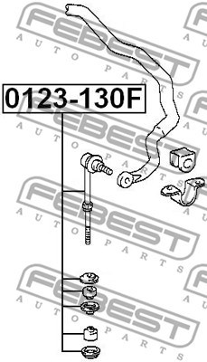 Link/Coupling Rod, stabiliser bar FEBEST 0123130F 2