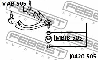 Mounting, control/trailing arm FEBEST MAB505 2