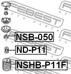 Spacer Bush, shock absorber FEBEST NSB050 2