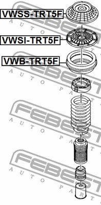 Rolling Bearing, suspension strut support mount FEBEST VWBTRT5F 2