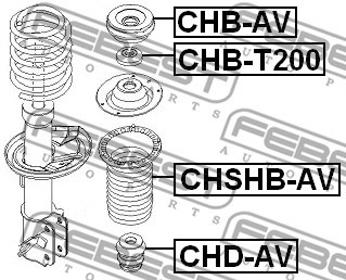 Mounting, shock absorbers FEBEST CHBAV 2