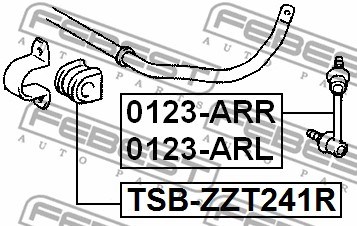 Link/Coupling Rod, stabiliser bar FEBEST 0123ARL 2