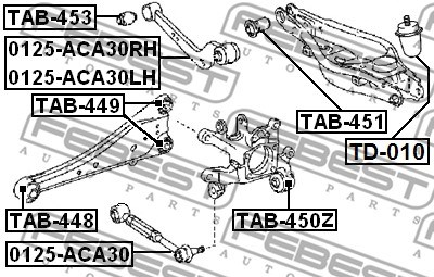 Mounting, control/trailing arm FEBEST TAB450Z 2