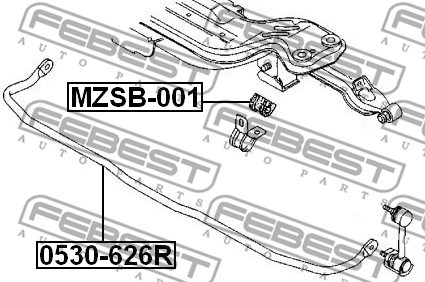 Bushing, stabiliser bar FEBEST MZSB001 2