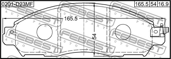 Brake Pad Set, disc brake FEBEST 0201D23MF 2