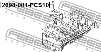 Screw Set, camshaft bearing block FEBEST 2698001PCS10 2
