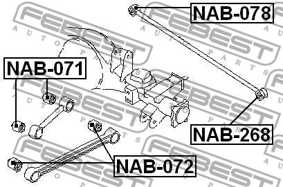 Mounting, control/trailing arm FEBEST NAB072 2
