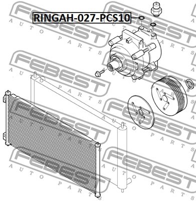 Seal Ring, air conditioning system line FEBEST RINGAH027PCS10 2