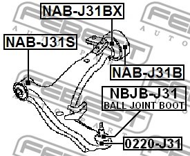 Mounting, control/trailing arm FEBEST NABJ31S 2