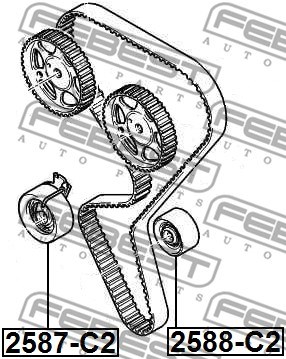 Deflection/Guide Pulley, timing belt FEBEST 2588C2 2
