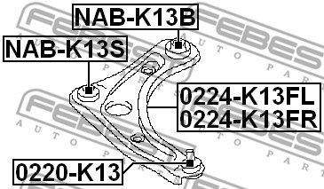 Mounting, control/trailing arm FEBEST NABK13B 2