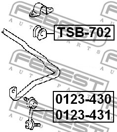Link/Coupling Rod, stabiliser bar FEBEST 0123430 2