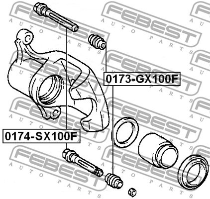 Bellow, brake caliper guide FEBEST 0173GX100F 2
