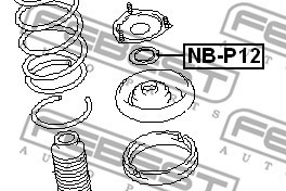 Rolling Bearing, suspension strut support mount FEBEST NBP12 2