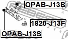 Mounting, control/trailing arm FEBEST OPABJ13S 2