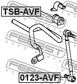 Link/Coupling Rod, stabiliser bar FEBEST 0123AVF 2