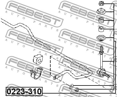 Link/Coupling Rod, stabiliser bar FEBEST 0223310 2