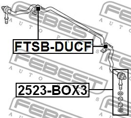 Link/Coupling Rod, stabiliser bar FEBEST 2523BOX3 2