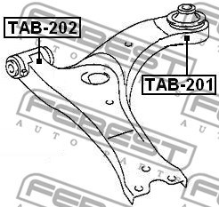 Mounting, control/trailing arm FEBEST TAB201 2