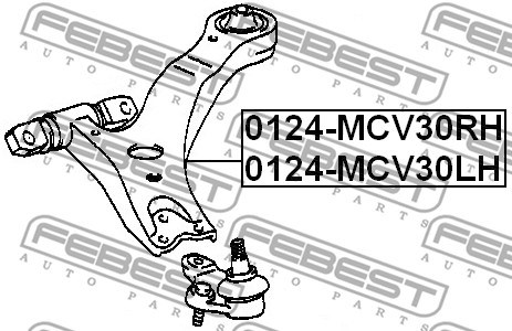 Control Arm/Trailing Arm, wheel suspension FEBEST 0124MCV30LH 2