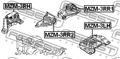 Mounting, engine FEBEST MZM3LH 2