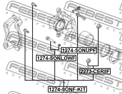 Guide Sleeve Kit, brake caliper FEBEST 1274SONFKIT 2