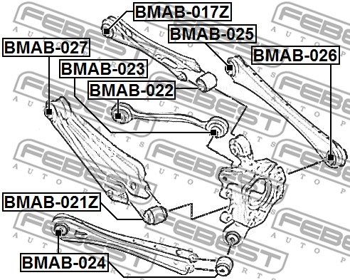 Mounting, control/trailing arm FEBEST BMAB021Z 2