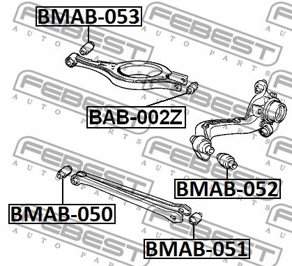 Mounting, control/trailing arm FEBEST BMAB051 2