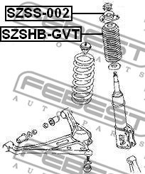 Mounting, shock absorbers FEBEST SZSS002 2