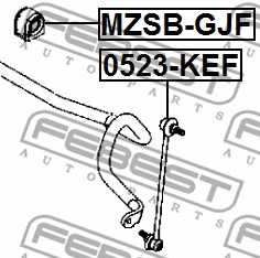 Mounting, stabiliser bar FEBEST MZSBGJF 2