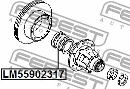 Bearing, drive shaft FEBEST LM55902317 2