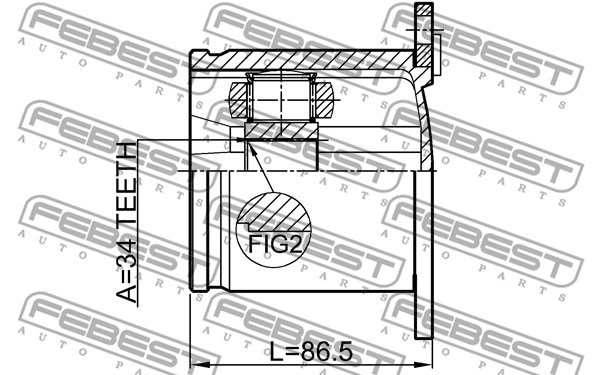 Joint Kit, drive shaft FEBEST 2311CCLH 2