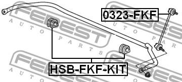 Link/Coupling Rod, stabiliser bar FEBEST 0323FKF 2