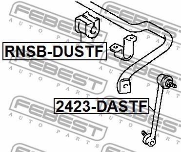 Link/Coupling Rod, stabiliser bar FEBEST 2423DASTF 2