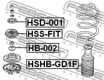 Mounting, shock absorbers FEBEST HSSFIT 2