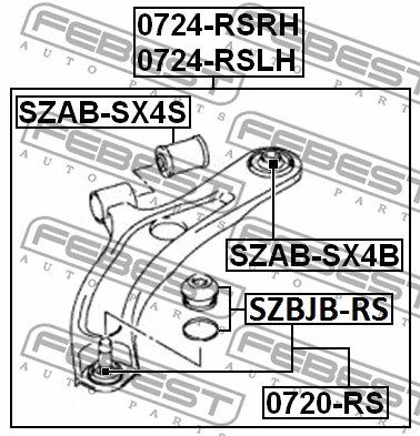 Control Arm/Trailing Arm, wheel suspension FEBEST 0724RSLH 2