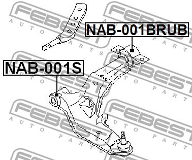 Mounting, control/trailing arm FEBEST NAB001BRUB 2