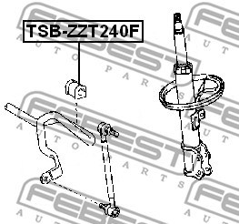 Mounting, stabiliser bar FEBEST TSBZZT240F 2