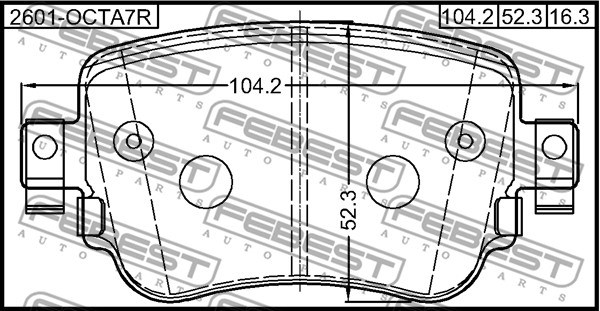 Brake Pad Set, disc brake FEBEST 2601OCTA7R 2
