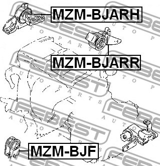 Mounting, engine FEBEST MZMBJARR 2
