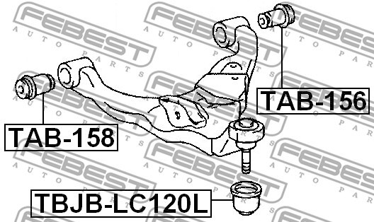 Mounting, control/trailing arm FEBEST TAB156 2